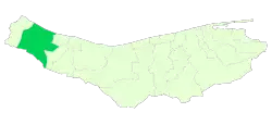 Location of Tonekabon County in Mazandaran province