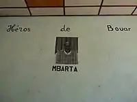 A portrait of chief Mbarta as a "Hero of Bouar" in the town's museum.