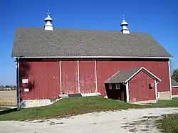 The gable bank barn at the historic McGovney–Yunker Farmstead