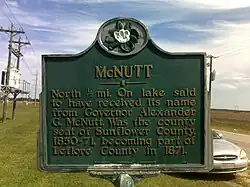 McNutt Historical Marker located on Mississippi Highway 442