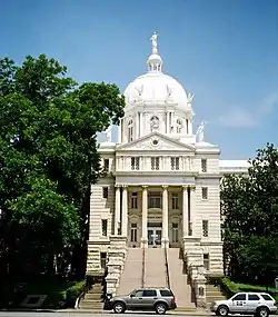 McLennan County Courthouse in Waco, shows Gordon's mastery of the Beaux-Arts style. Added to National Register in 1978.