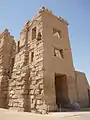 One of the towers of migdol entrance as seen from the north at Medinet Habu