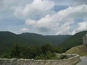 Sljeme with the TV tower seen from Medvedgrad castle