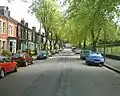 Meersbrook Park Road in May 2005, Meersbrook Park is to the right