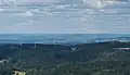 Rare distant view of 115 km to the Dammersfeldkuppe in the Rhön Mountains