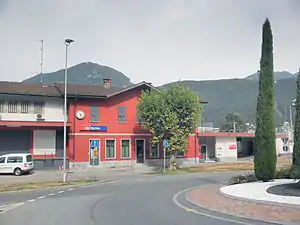 Two-story building next to roadway