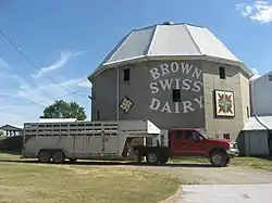 The Menno Yoder Polygonal Barn, a historic site in the township