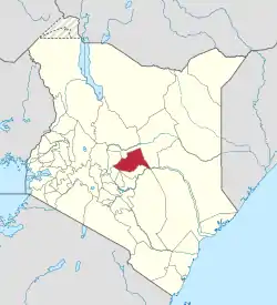 Location of Meru County in Kenya