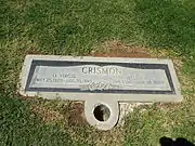 Grave site of Oscar Virgil Crismon (1909–1985) and Helen H. Crismon (1917–2006), Block #888.