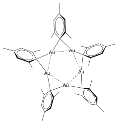 Crystal structure of (2,4,6-trimethylphenyl)gold