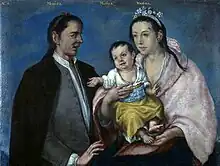 Mestizo, Mestiza, Mestizo Peruvian casta painting, showing intermarriage within a casta category. 18th c.