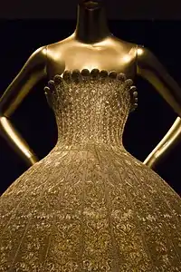 Detail on Guo Pei's silk dress