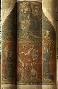 Epitaph of Jacques Poulain, with Fresco of the Virgin (14th c.)