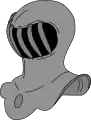 Open or barred helmet, reserved for nobility