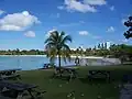 Picnic area by beach