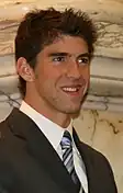 Michael Phelps, winner of the 100-metre butterfly, 200-metre individual medley, 4 × 200-metre freestyle, and 4 × 100-metre medley.