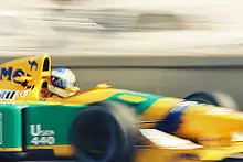 Michael Schumacher driving for Benetton at the 1992 Monaco GP