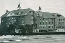 A black and white image of the Michener Centre