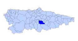 Location of Mieres in Asturias.