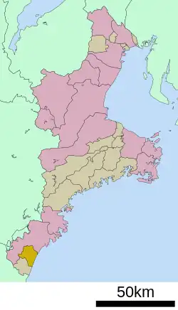 Location of Mihama in Mie Prefecture