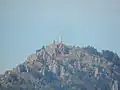 View of Milevi Skali peak, with a monument to the partisans who fell there