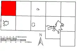 Location of Milford Township in Defiance County