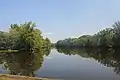 Mill Pond Park, a dammed lake of Devils Brook.