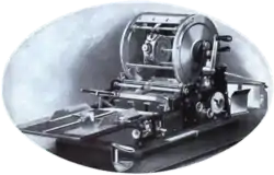 1918 illustration of a mimeograph machine