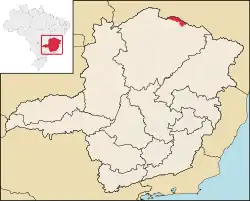 Location in Minas Gerais  state