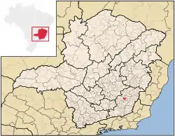 Location of Viçosa in the state of Minas Gerais