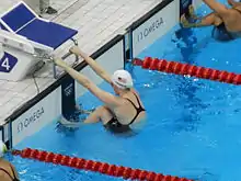 Missy Franklin, winner of the 100-metre backstroke, 200-metre backstroke, 4 × 200-metre freestyle, and 4 × 100-metre medley.