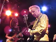 Let's Active performing in 2014(Suzi Ziegler, bass; Mitch Easter, guitar)