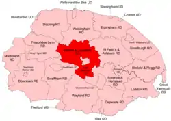 Position within Norfolk, 1935