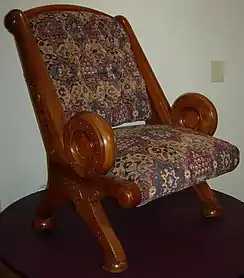 Modern Gothic Campeche-style chair (c. 1875–80), attributed to Furness and Pabst, private collection.