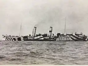 Mona's Queen pictured during her war service, in dazzle paint scheme.