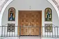 Monastery of the Holy Apostles near Thessaloniki. Church entrance. Mosaics are rendered by Dragana Đorđević