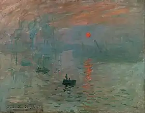 Image 40Claude Monet's 1872 Impression, Sunrise inspired the name of the movement (from Painting)