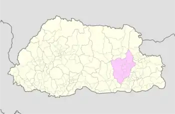 Location of Kengkhar Gewog