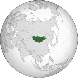 Location of 2021 in Mongolia (green)