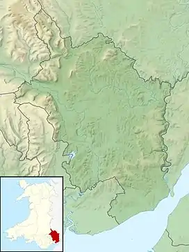 Cross at Croes Llwyd Farm, Raglan is located in Monmouthshire