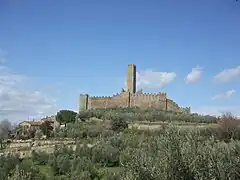 Castle with ancient country house in front