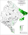 Percent of Bosniaks by settlements, 2011