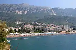 Bečići as seen from Cetinje–Budva road