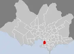 Location of Aguada in Montevideo