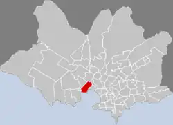 Location of La Teja in Montevideo