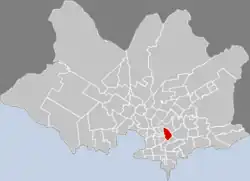 Location of Larrañaga in Montevideo