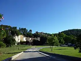 The village seen from the church car park