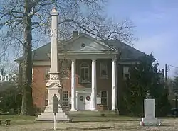 Courthouse in Montross, with historic marker in foreground