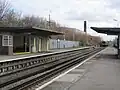 The station platforms and waiting shelters.