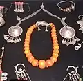 Berber jewellery, silver and amber